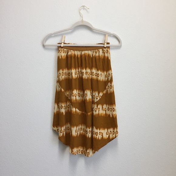 H&M mustard yellow tie dye boho midi skirt, XS/S - Picture 6 of 8